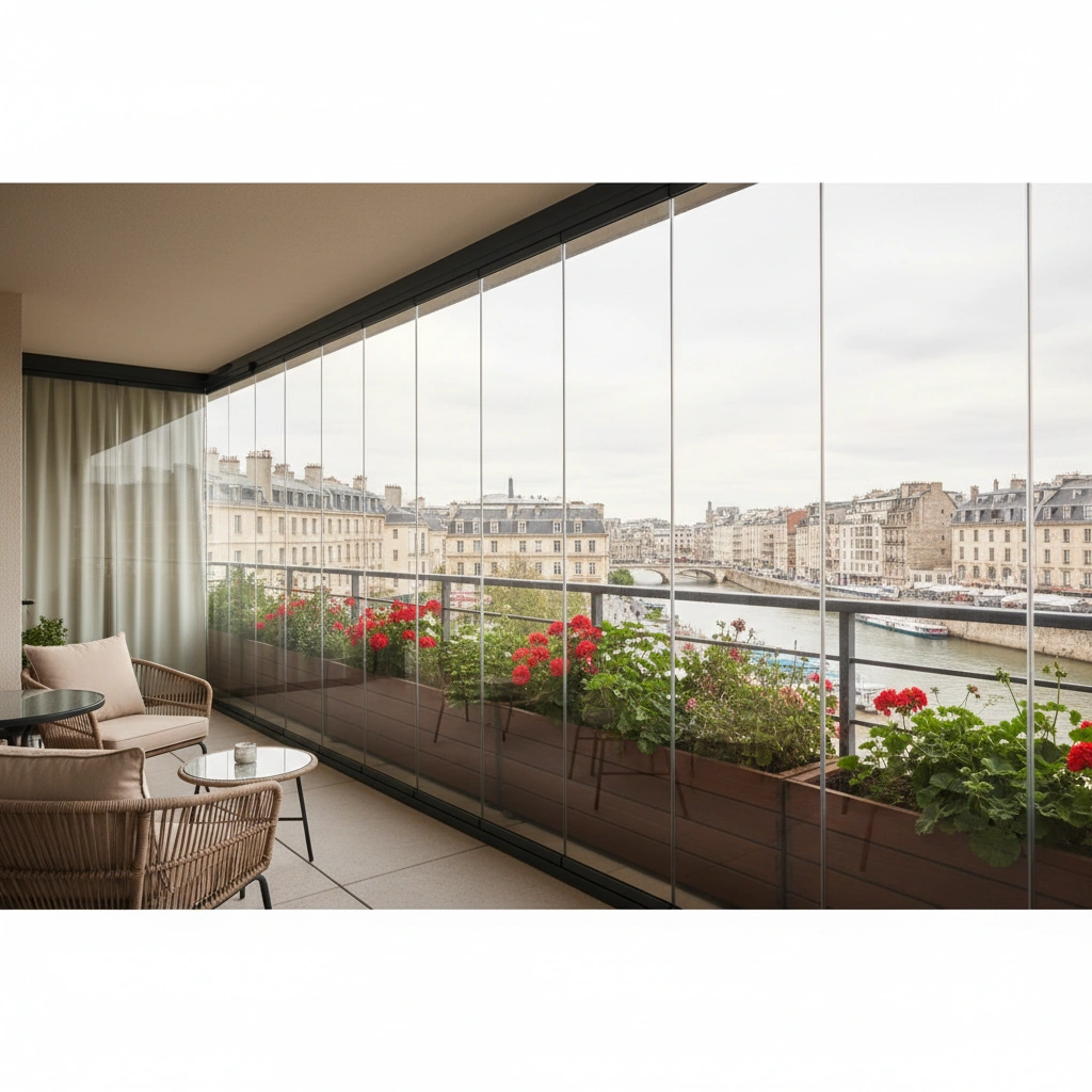 фото Французское остекление балкона: стиль и практичность