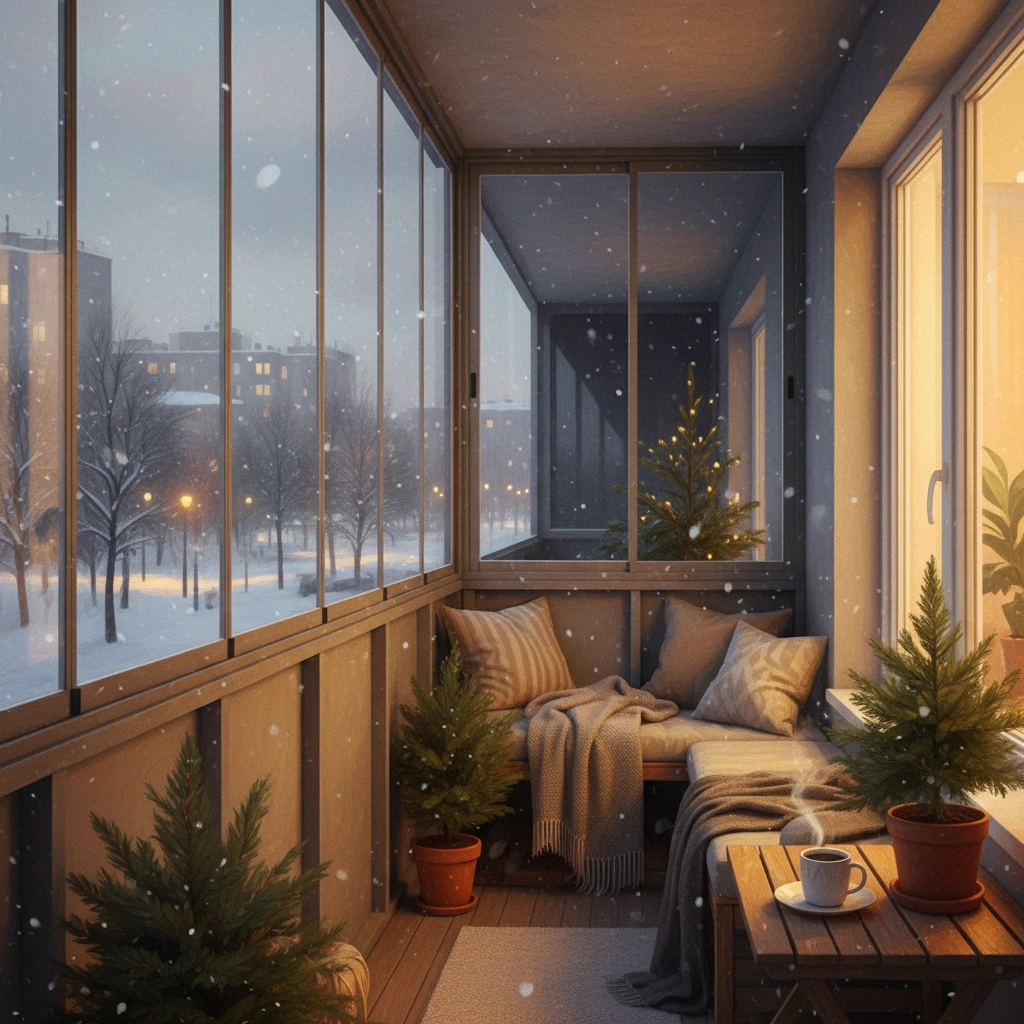 фото Теплое остекление лоджии: повышение комфорта зимой