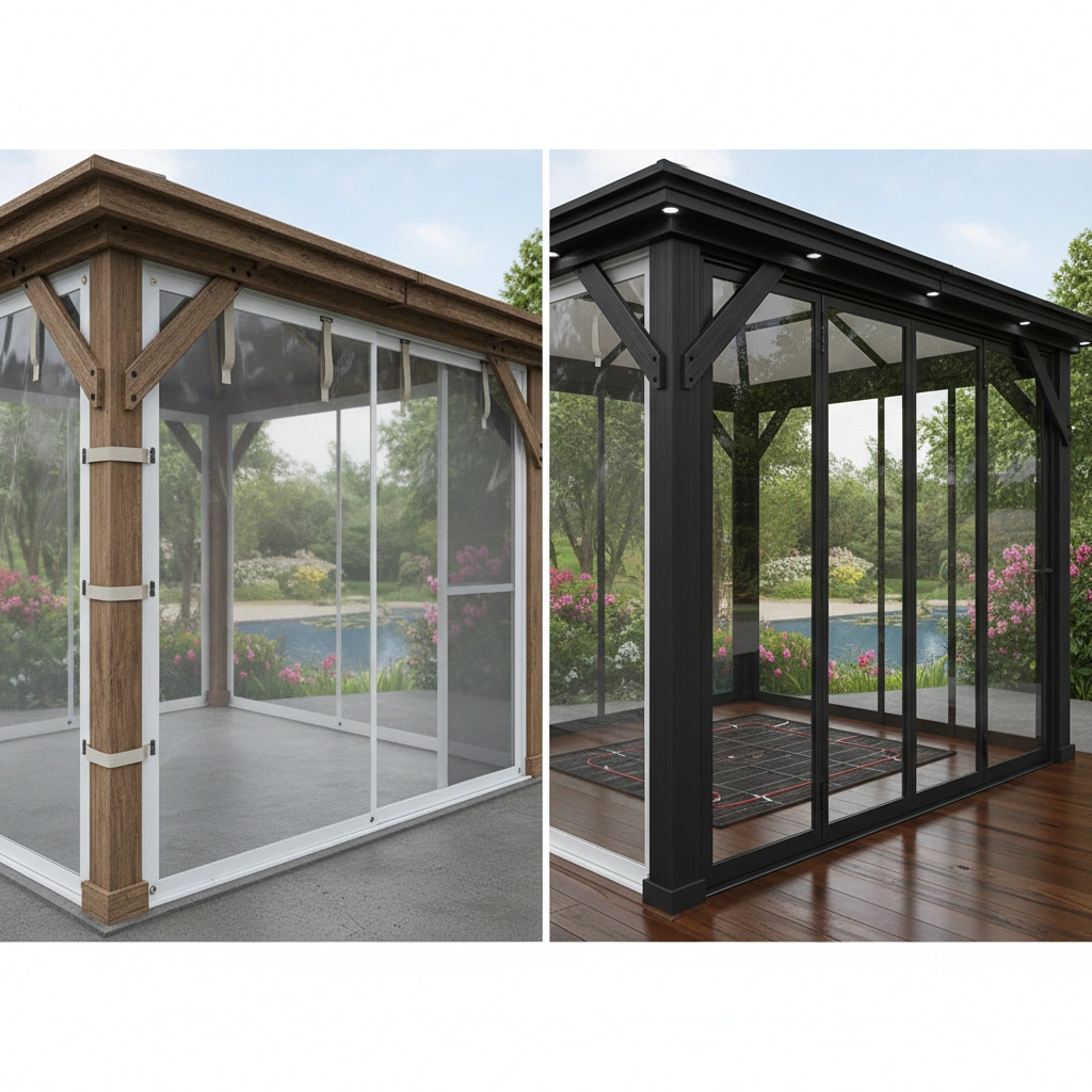 фото Варианты остекления беседки: от эконом до премиум