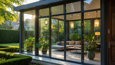 Современное крыльцо с остеклением